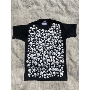 Vintage Fashion Victim Skull AOP All Over Print T-Shirt 1992 Size Large 29.5X20
